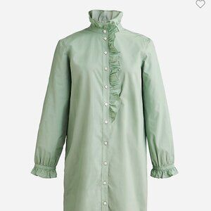 J. Crew Cottage Shirtdress in Cotton Poplin - Sage Green - Size 6